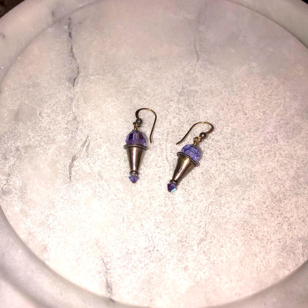 5/$25 Purple Snowball Dangle Earrings